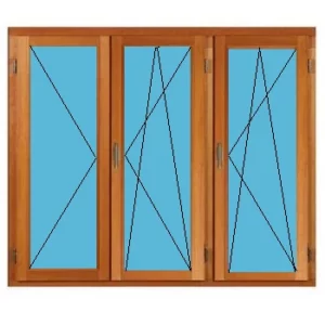 Portes fenêtres bois 3 vantaux